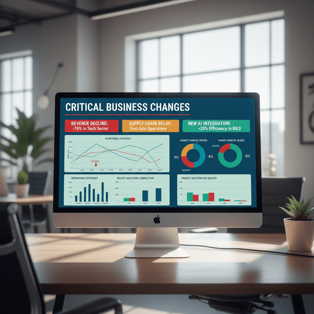 Alert notifications dashboard highlighting critical business changes